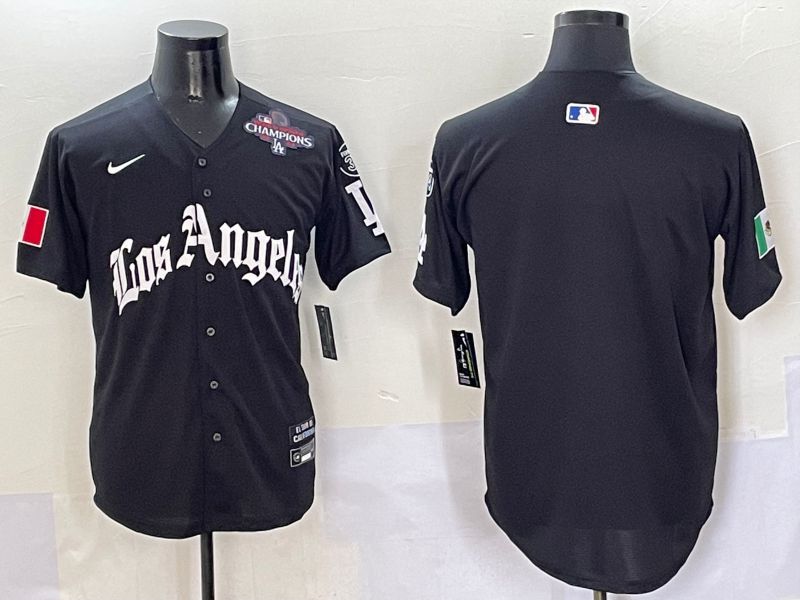 Men Los Angeles Dodgers Blank Black Five generations Joint Name 2025 Nike MLB Jersey style 2
